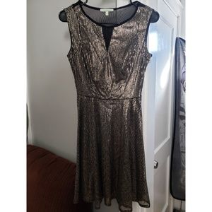 Gold and Black Sequin Dress
